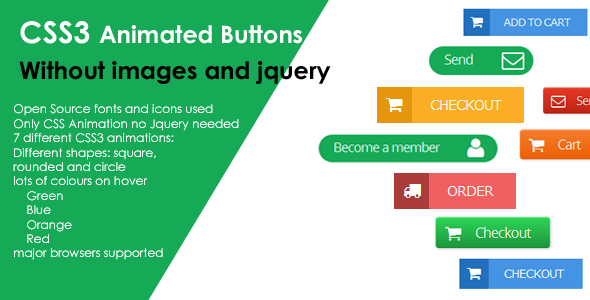 CSS3 Animated Buttons - Without images and jquery