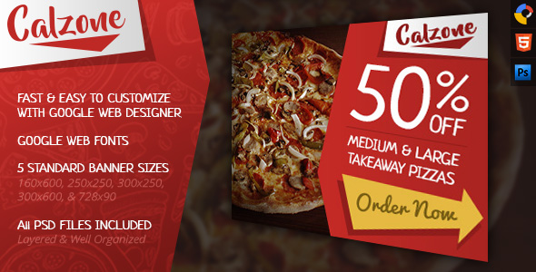 Calzone - Restaurant HTML5 Ad Template