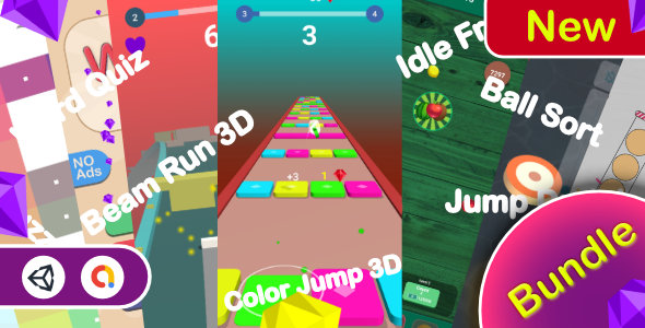 Casual Bundle Games - 7 Games(Unity Complete+Admob+Android+iOS)