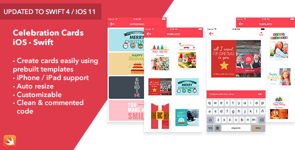 Celebration Cards - iOS Swift App