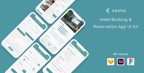 Cesha - Hotel Booking & Reservation App UI Kit