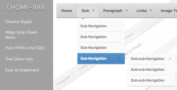 Chrome-Bar Mega Navigation System