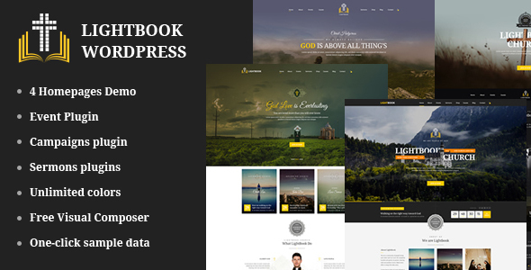 Church Events WordPress Theme - LightBook