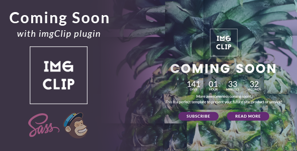 Coming Soon Template with imgClip Plugin