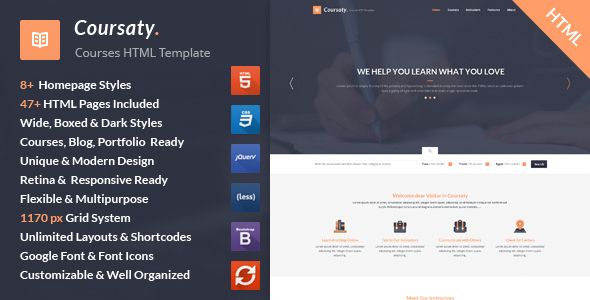 Coursaty - Courses HTML Template