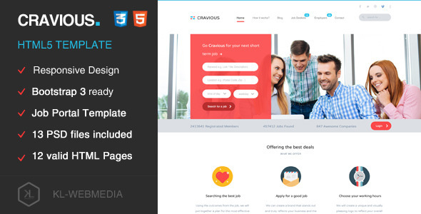 Cravious - Job Portal HTML5 Template