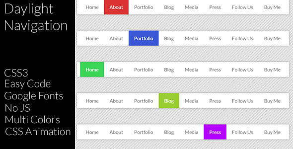 Daylight Navigation - CSS3 Dropdown Navigation