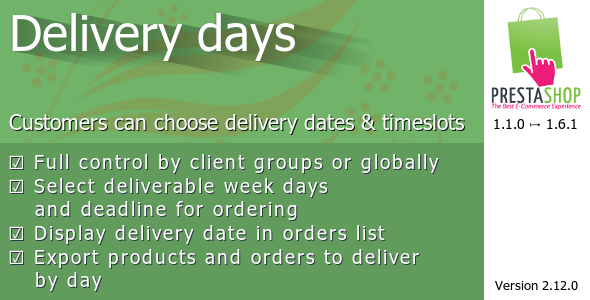 Delivery days for Prestashop