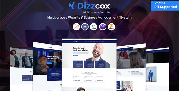 Dizzcox - Multipurpose Website  & Business Management System CMS