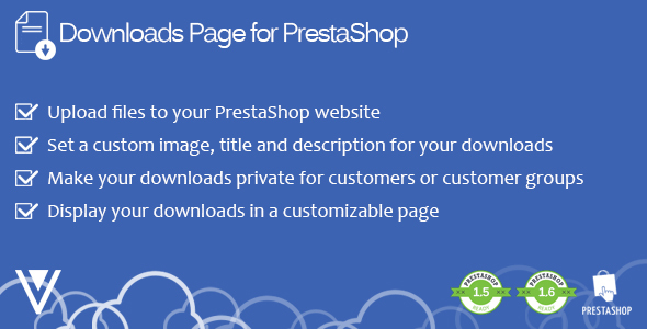 Downloads Page for PrestaShop