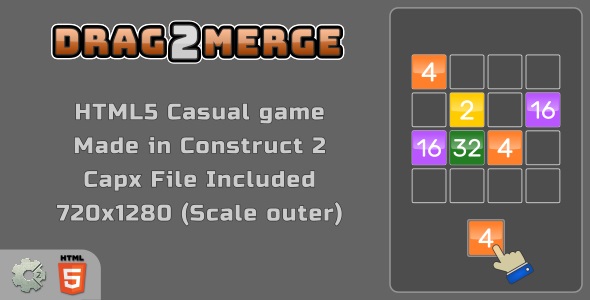 Drag2Merge - HTML5 Casual Game