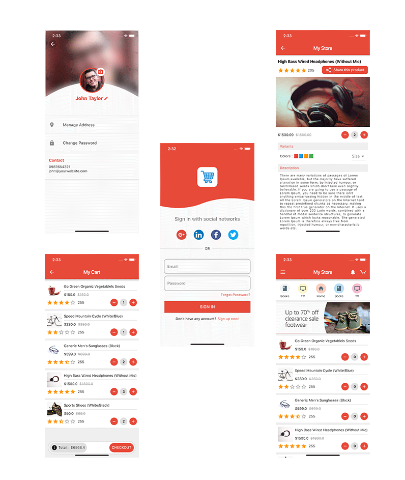 Ecommerce Flutter App UI Kit - 1