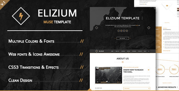 Elizium - Landing Page Muse Template