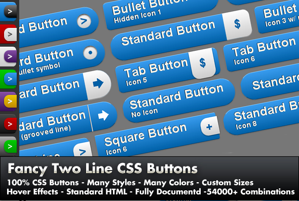 Fancy 2 Line CSS Buttons