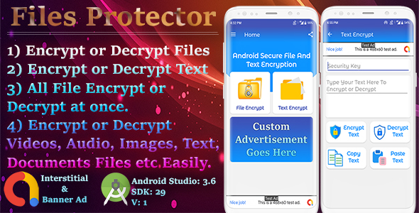 Files Protector - Encrypt and Decrypt - Android Complete App