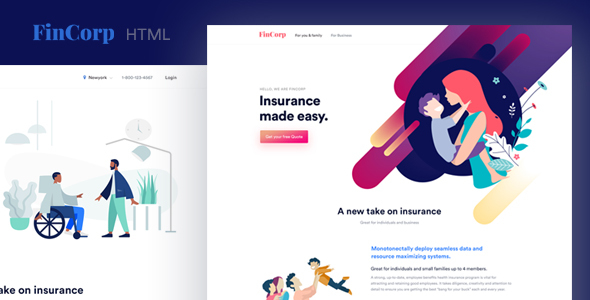 FinCorp - Finance, Insurance & Marketing Landing Page Template