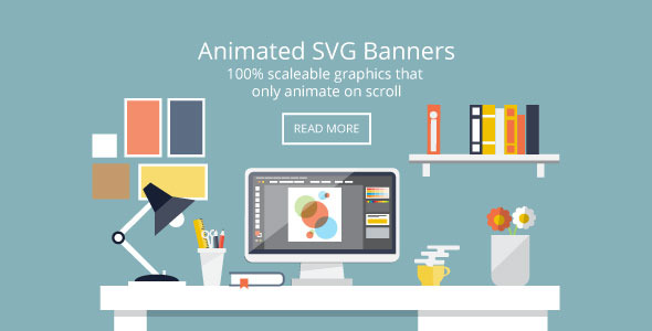 Flat Design Desk Banners - Animated SVG