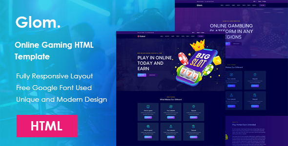 Glom - Online Gaming HTML Template