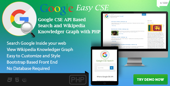 Google CSE Easy Search - Google API PHP Script