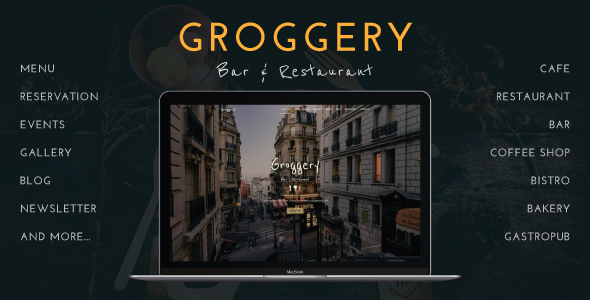 Groggery - Responsive Bar, Restaurant and Cafe WordPress Theme