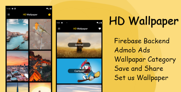 HD Wallpaper Android app with Firebase Backend and Admob Ads