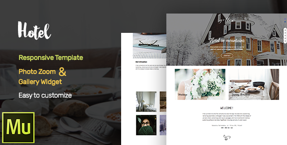 Hotel -  Adobe Muse CC Responsive Template + Animations & Gallery Widget