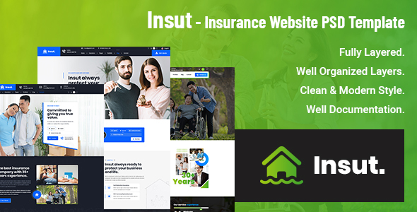 Insut - Insurance PSD Template