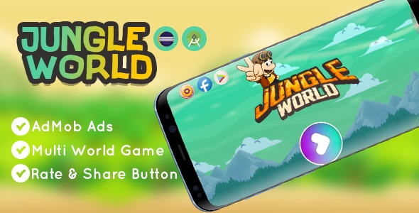 Jungle World Game | Eclipse & Android Studio | AdMob Ads | Games