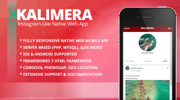 Kalimera  - Travel & Share Native Web Mobile App like Instagram