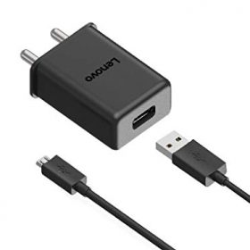 Lenovo Fast USB with Micro-USB Data Cable Mobile Charger (Black, Cable Included)