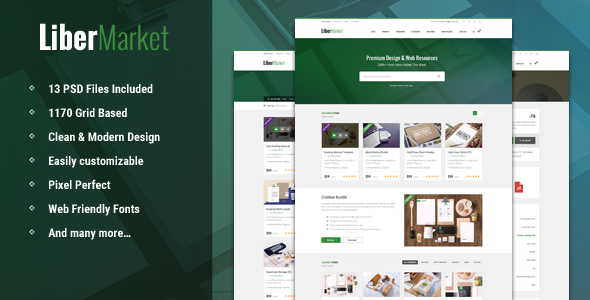 LiberMarket - Marketplace for Easy Digital Download PSD Template