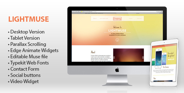 Lightmuse - One Page Muse Template