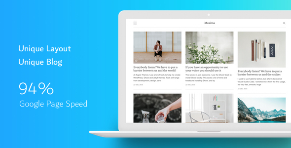 Maxima - Minimal Blog and Magazine Ghost CMS Theme