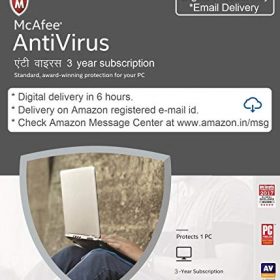 McAfee Antivirus - 1 User, 3 Years (Email Delivery in 2 hours- No CD)