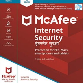 McAfee Internet Security (Windows / Mac / Android / iOS) - 1 User, 3 Years (Email Delivery in 2 hours- No CD)