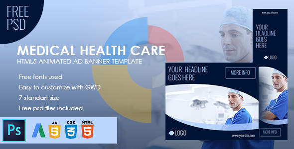 Medical Health Care - Animated HTML5 Banner Ad Set (GWD)