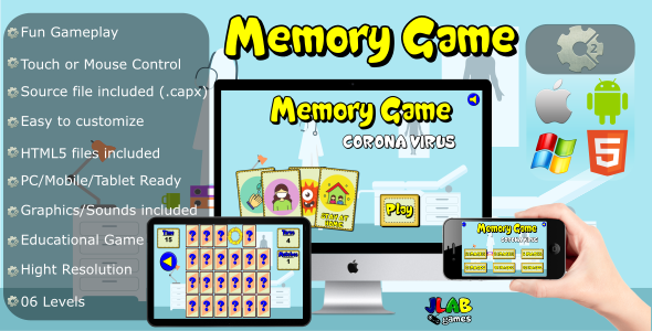 Memory Game Coronavirus - CAPX and HTML5 Files