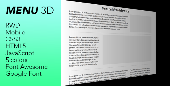 Menu 3d - hamburger menu 3d