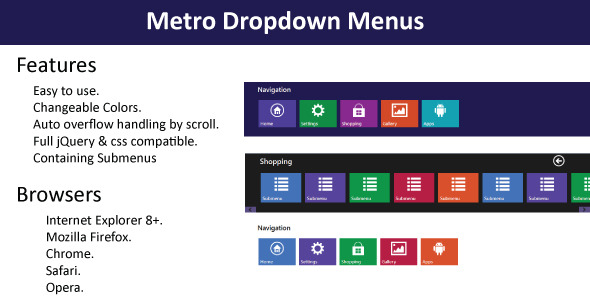 Metro Navigation Menu