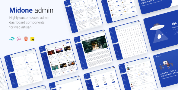Midone - jQuery & TailwindCSS HTML Admin Template