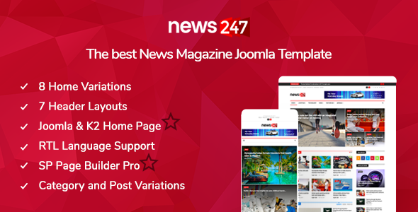 News247 - News/Magazine Joomla Template