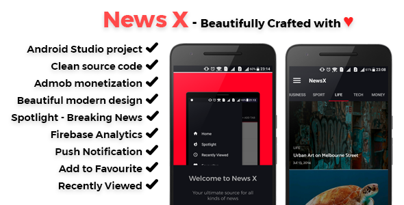 NewsX - Beautiful News App - v1.1