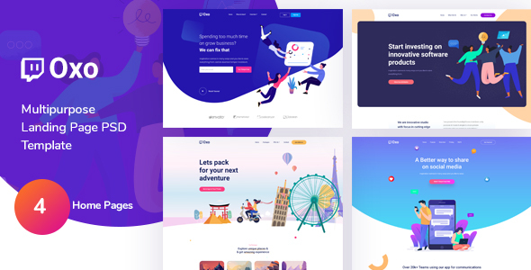 OXO - App Landing Page PSD Template