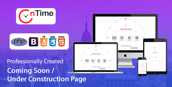 OnTime - Coming Soon / Under Construction / Time Counter PHP Script with Admin panel