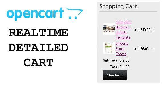 Opencart Realtime Detailed Shopping Cart