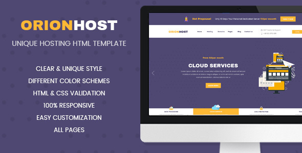 OrionHost - Web Hosting Domain Technology Responsive HTML Template