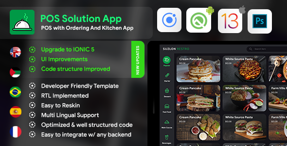 POS with Kitchen & Delivery App Template (HMTL + Css) IONIC 5