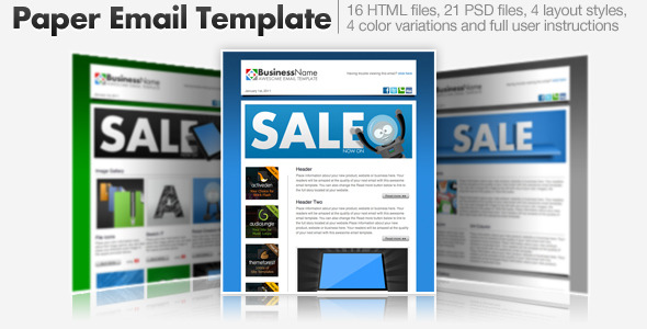 Paper Email Templates - 16 HTML Email Templates