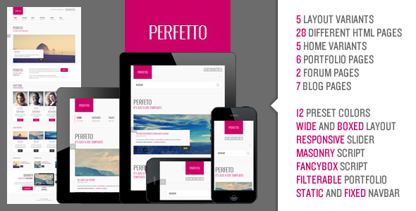 Perfetto - Responsive Bootstrap Template