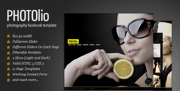 Photolio - Facebook Photography/Portfolio Template